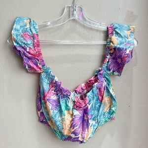 Urban Renewal Reworked Floral Crop Top S/M Made in USA NWT